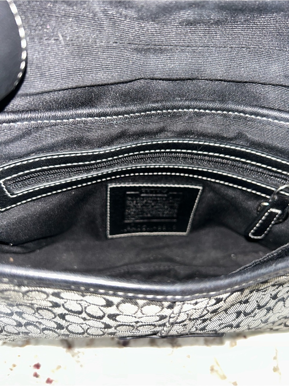VTG Coach Soho Signature Black & Grey Canvas Leather Shoulder Bag # 6818 - Picture 8 of 12